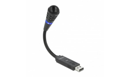 Delock Micrófono USB con cuello de cisne y botón d