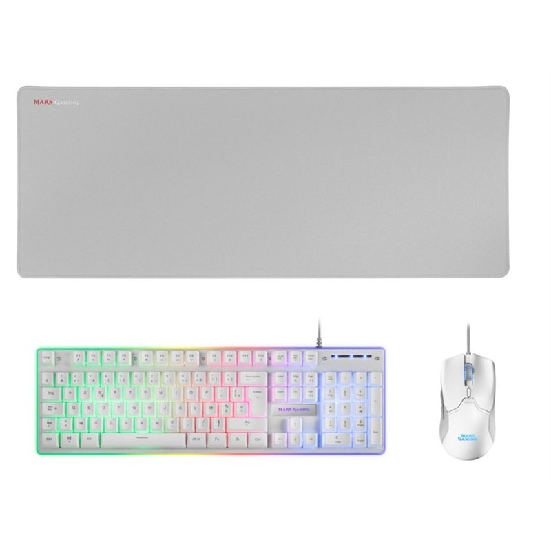 Mars Gaming Combo MCPX GAMING 3IN1 RGB White FR