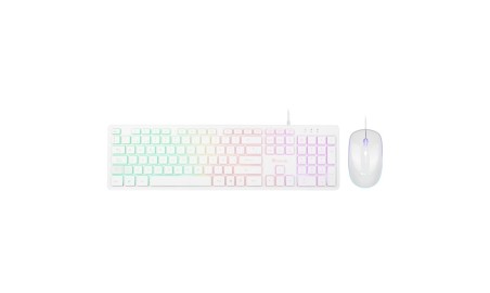 WIRED KEYBOARD AND MOUSE SET WITH LED LIGHT, WHITE