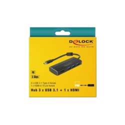 Delock Adaptador USB Tipo C 3.0 x USB Tipo-A HDMI