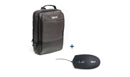 iggual Pack mochila Elegant Efficiency + ratón LED