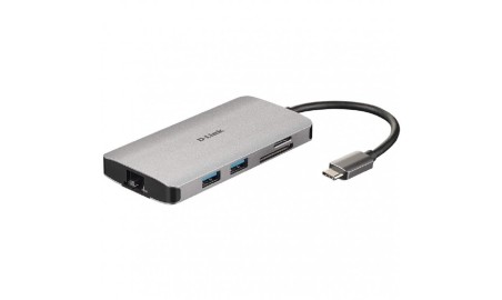 D-Link DUB-M810 Hub USB-C 8 en 1 HDMI/Eth/CardRead