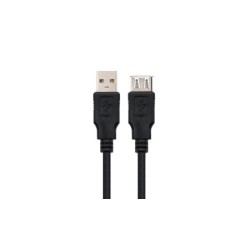Nanocable Cable USB 2.0, tipo A/M-A/H, Negro, 3m