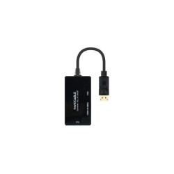 Nanocable Conversor DP a HDMI/DVI/VGA Negro 20 cm