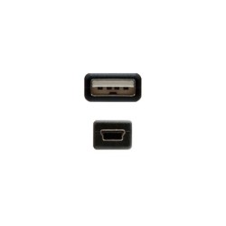 Nanocable Cable USB 2.0, A/M-Mini B/M, negro, 0.5m