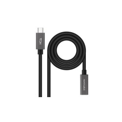 Nanocable Cable USB 3.2 Gen2 USB-C M/H 0,5 M Negro
