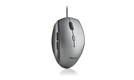 NGS WIRED ERGO SILENT MOUSE + USB TYPE C ADAP GRAY