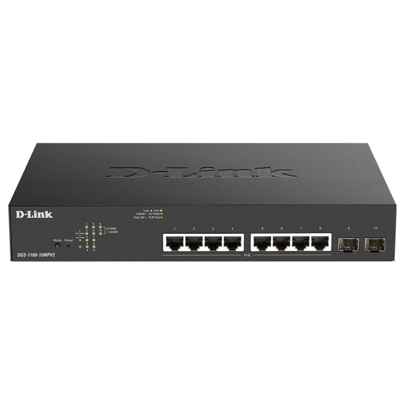 D-Link DGS-1100-10MPV2 Switch 10xPoE+ Gigab 2xSFP