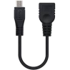 CABLE USB 2.0 OTG  TIPO MICRO B/M-A/H  NEGRO  15 CM