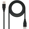 CABLE USB 2.0 3A  TIPO USB-C/M-A/M NEGRO 1.0M