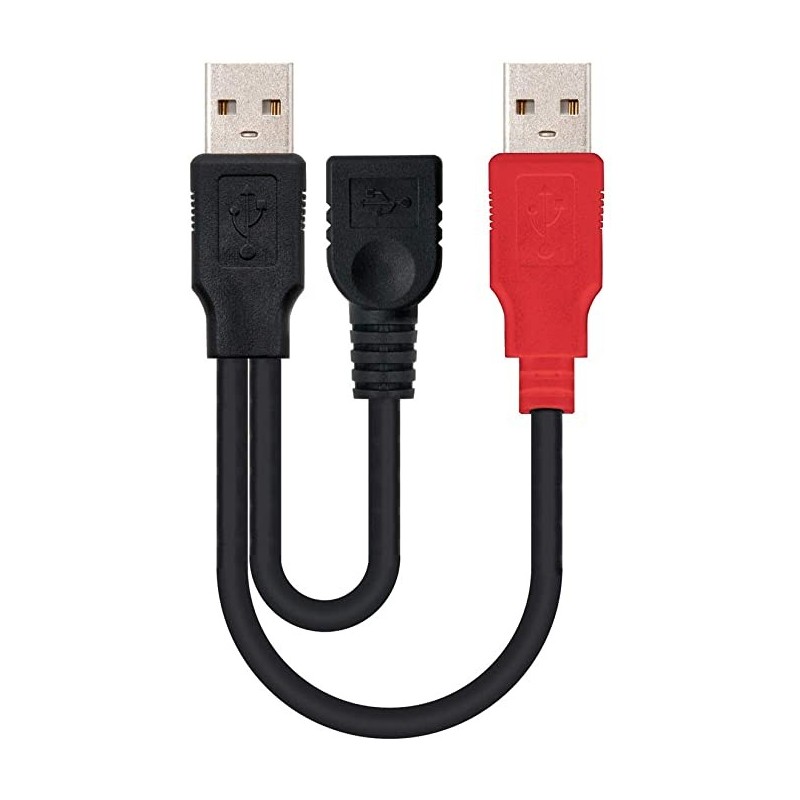 CABLE USB 2.0+ALIM.  TIPO A/M+A ALIM./M-A/H 15 CM