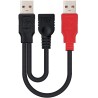CABLE USB 2.0+ALIM.  TIPO A/M+A ALIM./M-A/H 15 CM