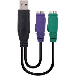 CONVERSOR PS/2(TECLADO+RATON) A USB  TIPO 2xPS/2/H-A/M  15 CM