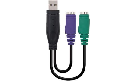 CONVERSOR PS/2(TECLADO+RATON) A USB  TIPO 2xPS/2/H-A/M  15 CM