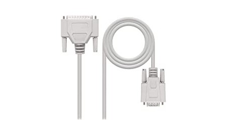 CABLE SERIE NULL MODEM  DB9/H-DB25/M  3.0 M