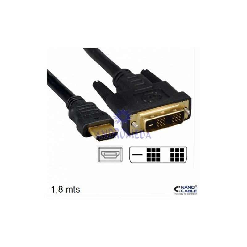 CABLE DVI A HDMI  DVI18+1/M-HDMI A/M  1.8 M