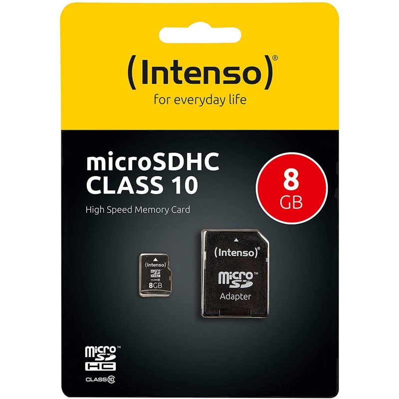 Intenso 3413460 micro SD clase 10 8GB c/adapt
