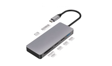 PLATINET Adaptador 7en1 USB Tipo-C a USB/HDMI/