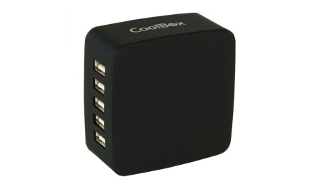 Coolbox CARGADOR USB PARED  RT-5 7.8A NEGRO